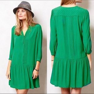 ANTHROPOLOGIE MAEVE | Galina Green |  Drop Waist Dress | Size 0